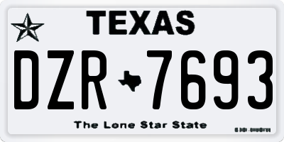 TX license plate DZR7693