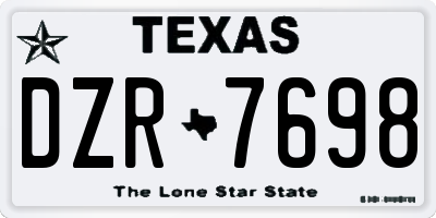 TX license plate DZR7698