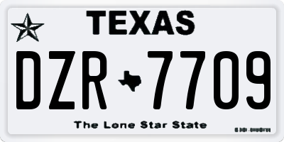 TX license plate DZR7709