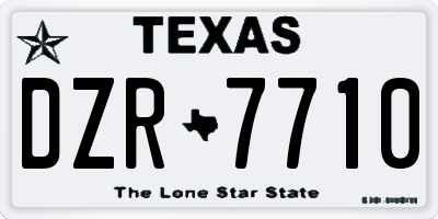 TX license plate DZR7710