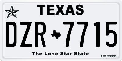 TX license plate DZR7715