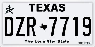TX license plate DZR7719
