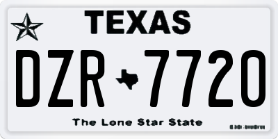 TX license plate DZR7720