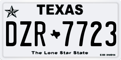 TX license plate DZR7723