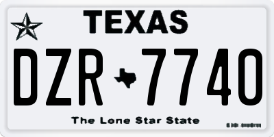 TX license plate DZR7740