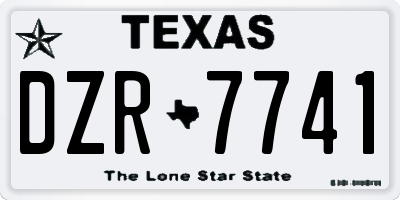 TX license plate DZR7741
