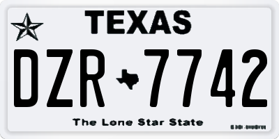 TX license plate DZR7742