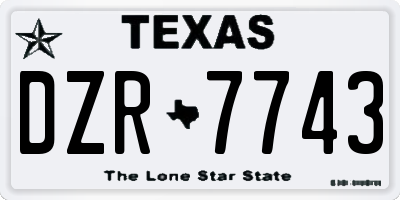 TX license plate DZR7743