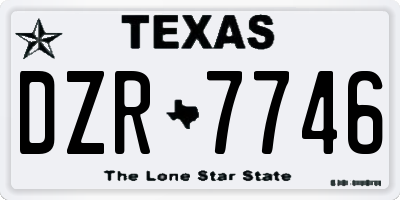 TX license plate DZR7746