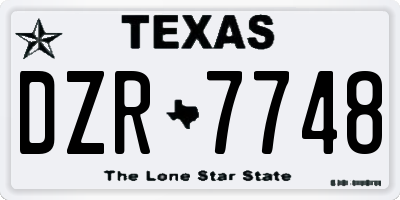 TX license plate DZR7748