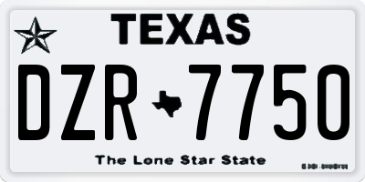 TX license plate DZR7750