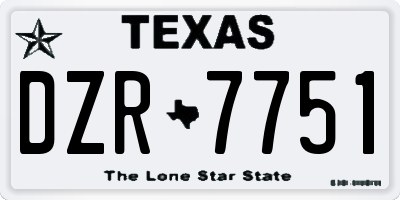 TX license plate DZR7751