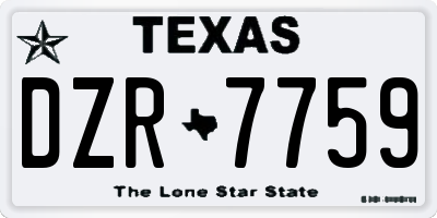 TX license plate DZR7759