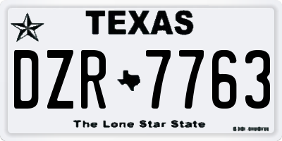 TX license plate DZR7763