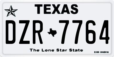 TX license plate DZR7764