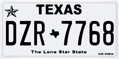 TX license plate DZR7768