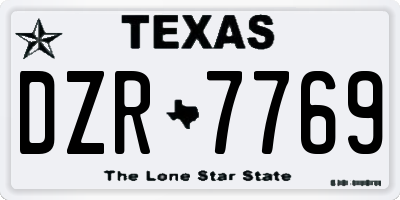TX license plate DZR7769