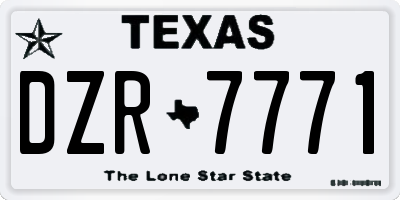 TX license plate DZR7771