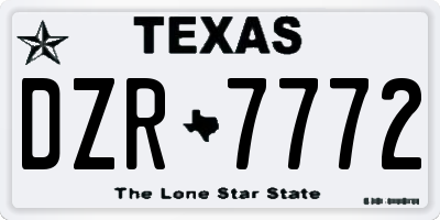 TX license plate DZR7772