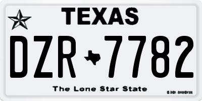 TX license plate DZR7782
