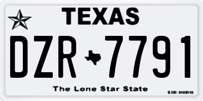 TX license plate DZR7791