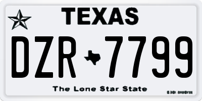 TX license plate DZR7799