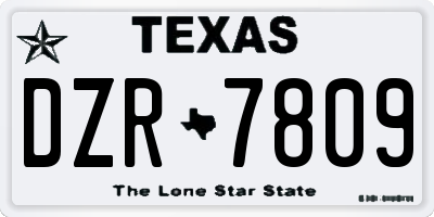 TX license plate DZR7809