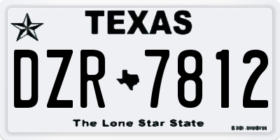 TX license plate DZR7812