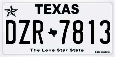 TX license plate DZR7813