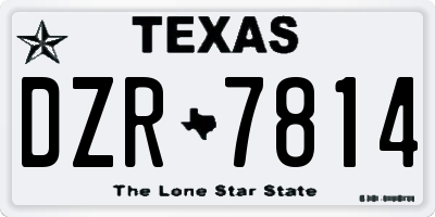 TX license plate DZR7814