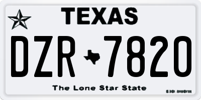 TX license plate DZR7820