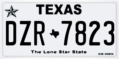 TX license plate DZR7823