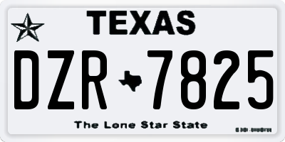 TX license plate DZR7825