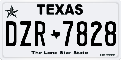 TX license plate DZR7828