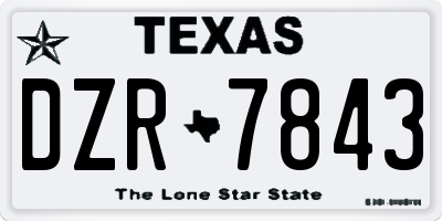TX license plate DZR7843