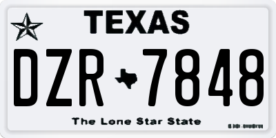 TX license plate DZR7848