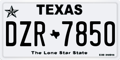 TX license plate DZR7850