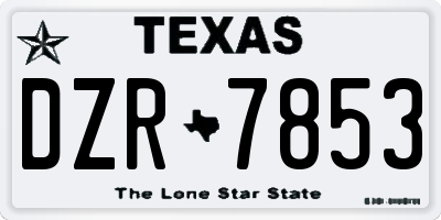 TX license plate DZR7853