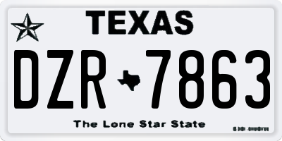 TX license plate DZR7863