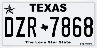 TX license plate DZR7868
