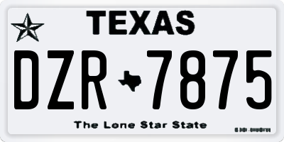 TX license plate DZR7875