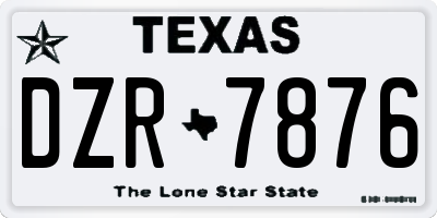 TX license plate DZR7876