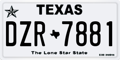 TX license plate DZR7881