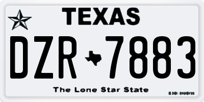 TX license plate DZR7883