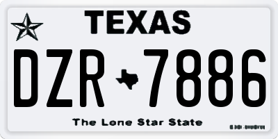 TX license plate DZR7886