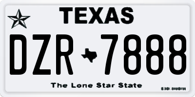 TX license plate DZR7888