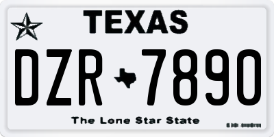 TX license plate DZR7890