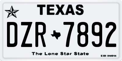 TX license plate DZR7892