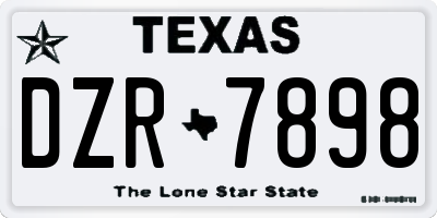 TX license plate DZR7898