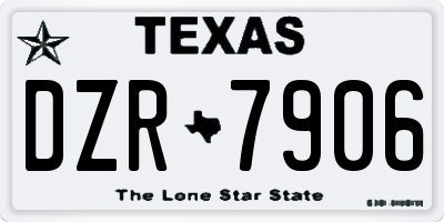 TX license plate DZR7906